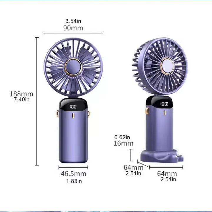 Foldable
 Mini Rechargeable Handheld Fan – Portable USB Cooling Fan