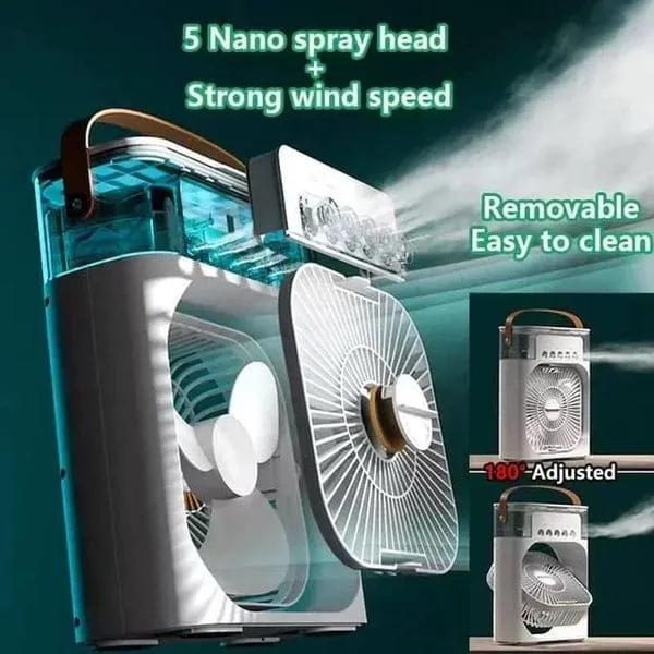 Portable Mini Air Cooler Fan with Water Mist-USB Rechargeable