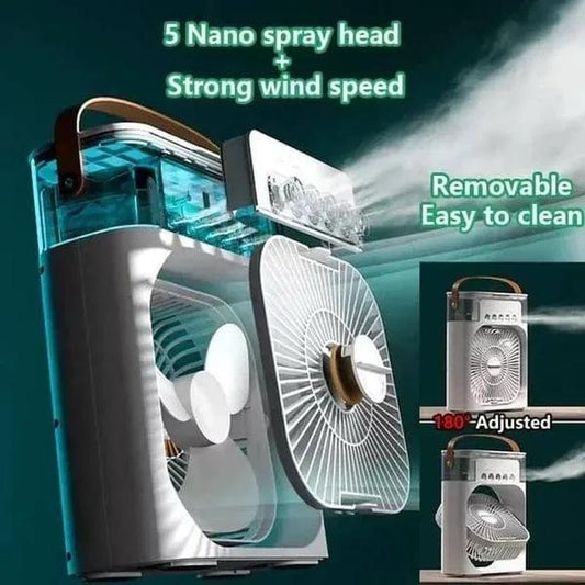 Portable Mini Air Cooler Fan with Water Mist-USB Rechargeable