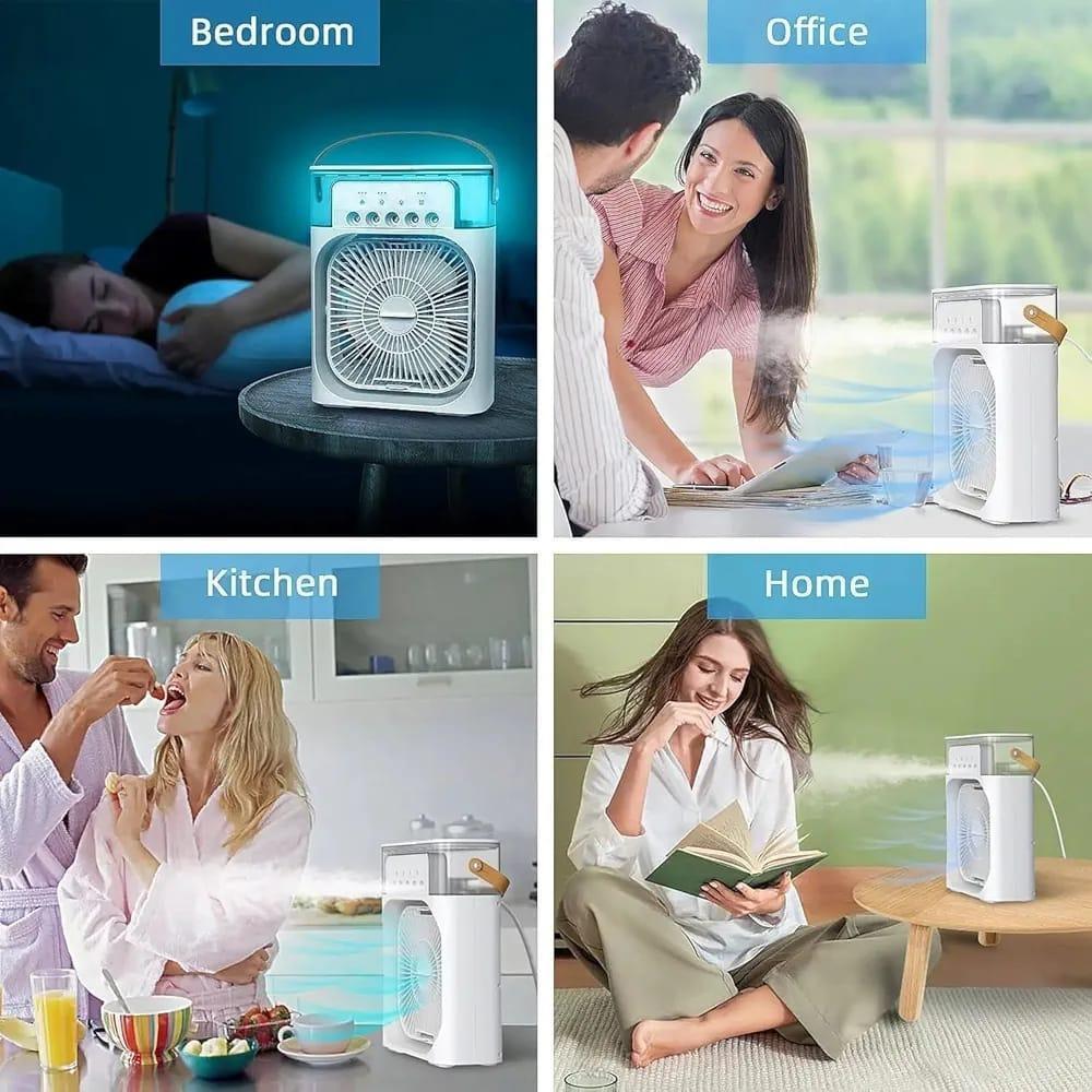 Portable Mini Air Cooler Fan with Water Mist-USB Rechargeable