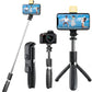 4-in-1 Bluetooth Selfie Stick Tripod | Extendable Stand with Wireless Remote, LED Light & Camera Holder