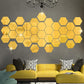 Acrylic Mirror Wall Stickers Hexagon with 20 Butterflies 3D Acrylic