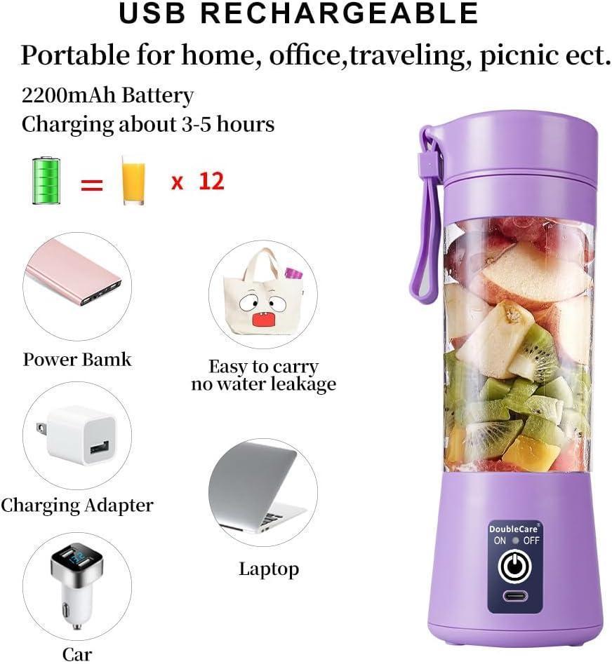 Portable USB Rechargeable Juicer Blender – Fresh Smoothies Anywhere (380ml)