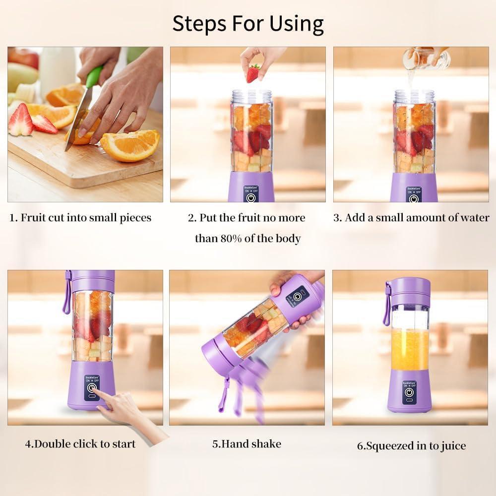 Portable USB Rechargeable Juicer Blender – Fresh Smoothies Anywhere (380ml)