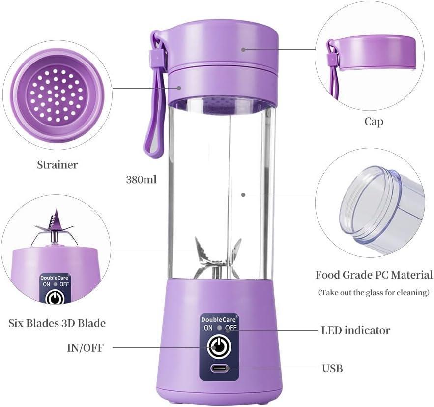 Portable USB Rechargeable Juicer Blender – Fresh Smoothies Anywhere (380ml)
