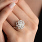 Elegant Flower-Shaped Diamond Ring | Sparkling Silver Jewelry for Women